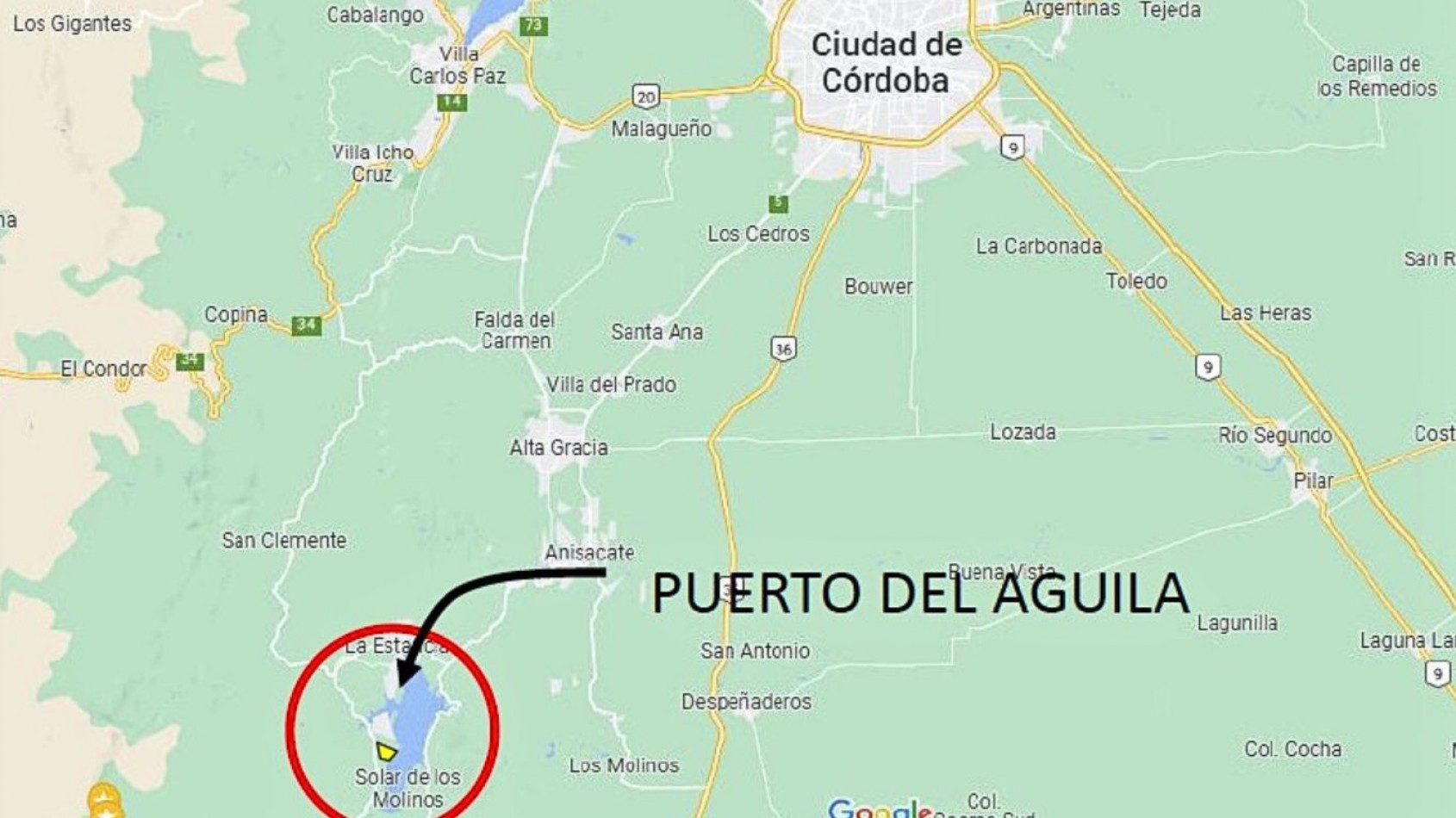  Lote en venta en Country Nautico Puerto del Aguila frente al Lago Los Molinos. 